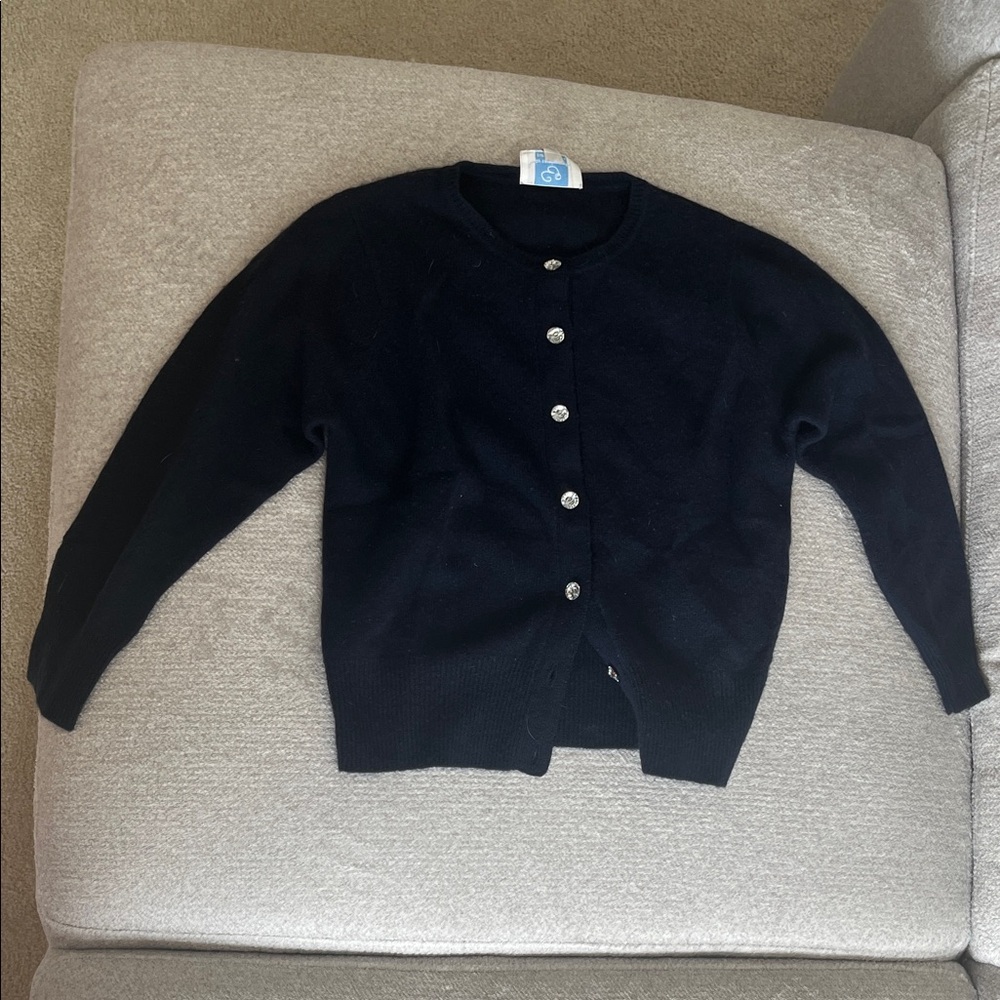 Black Cardigan with Silver Buttons